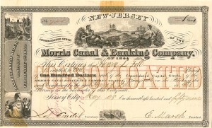 Morris Canal and Banking Co. - Stock Certificate